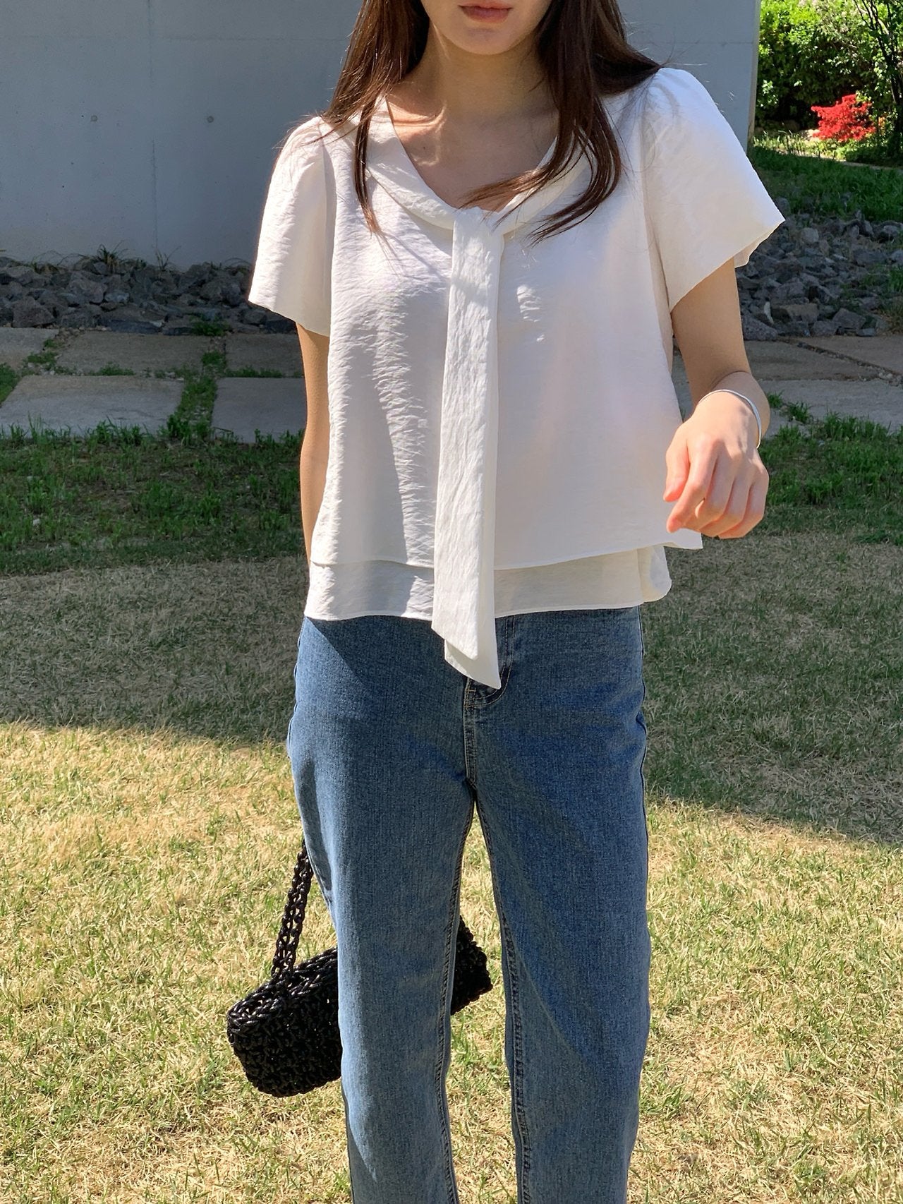 Tie blouse