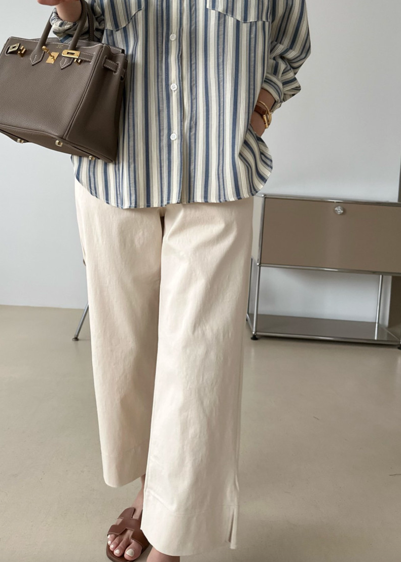 Bio-washed cotton pants