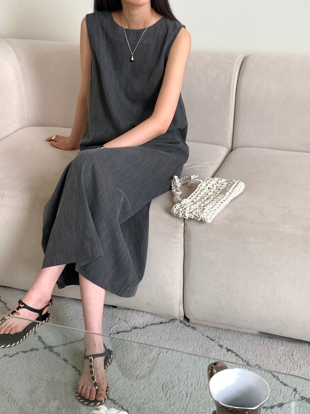 Denim sleeveless dress