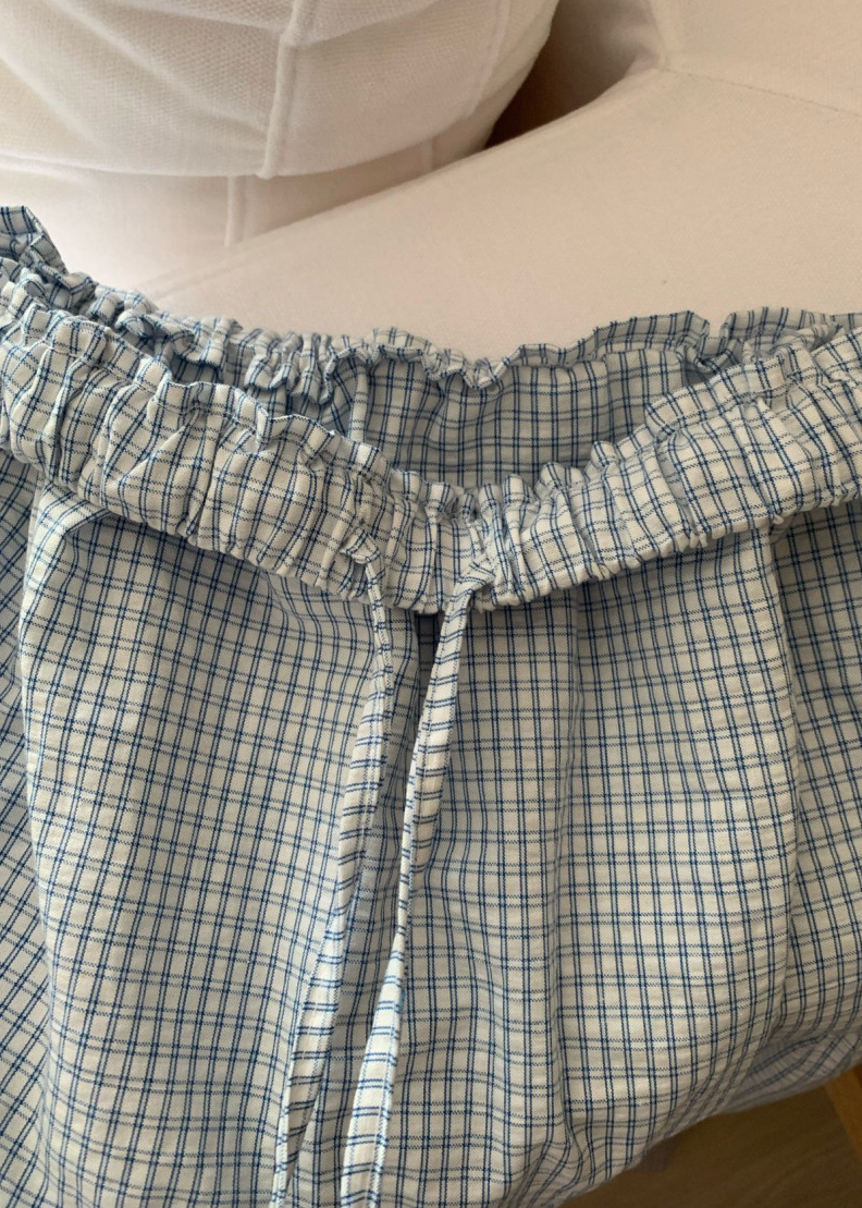 Checkered tiered skirt