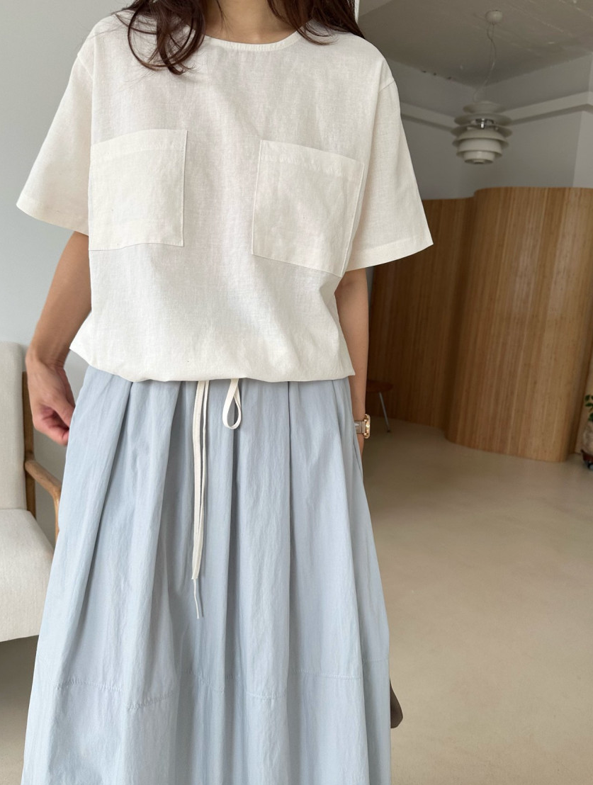 Linen pocket blouse