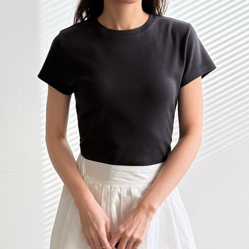 Cream modal mini T-shirt