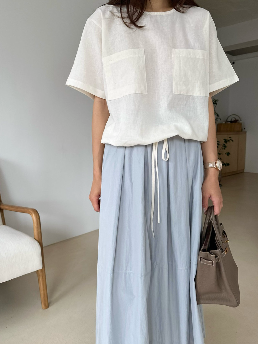 Linen pocket blouse