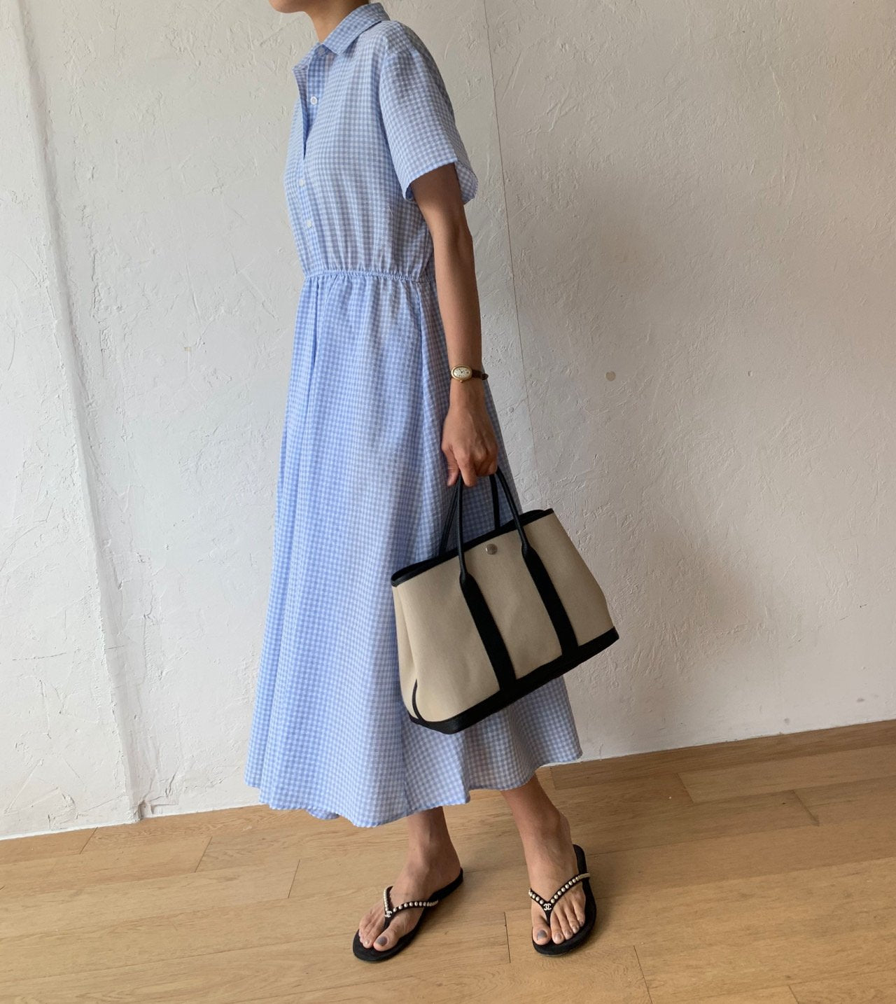 Gingham seersucker dress