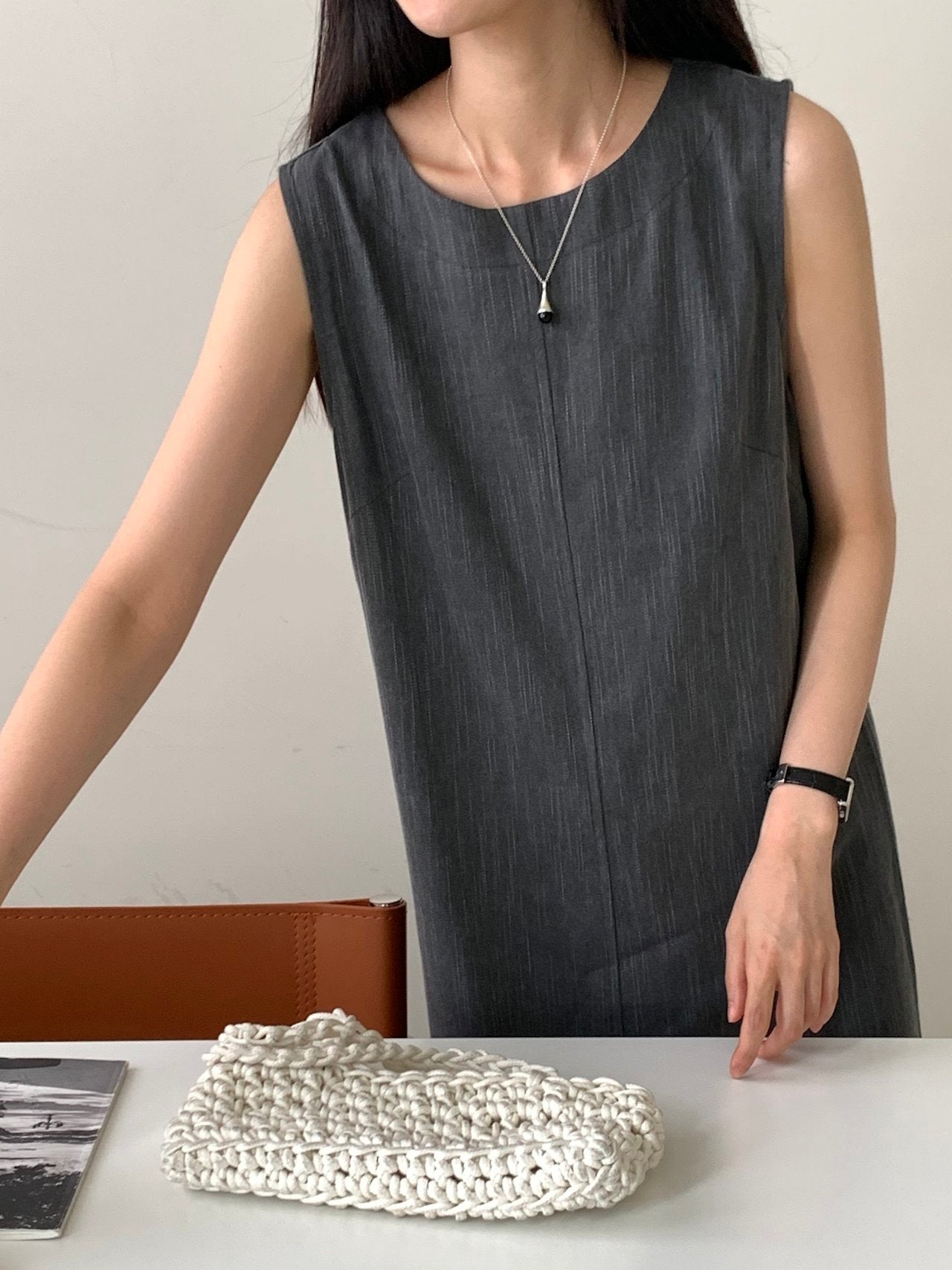 Denim sleeveless dress