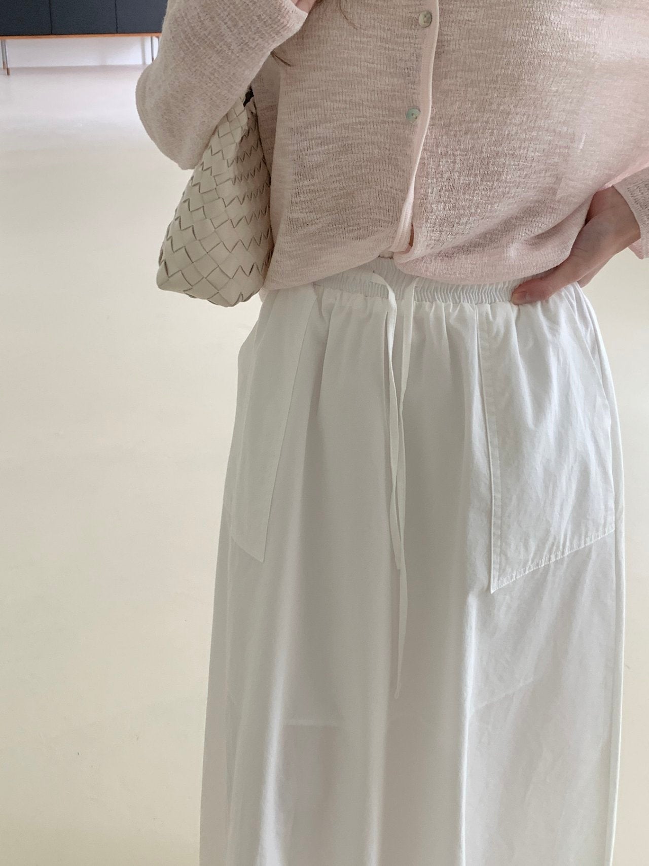 Cotton big pocket skirt