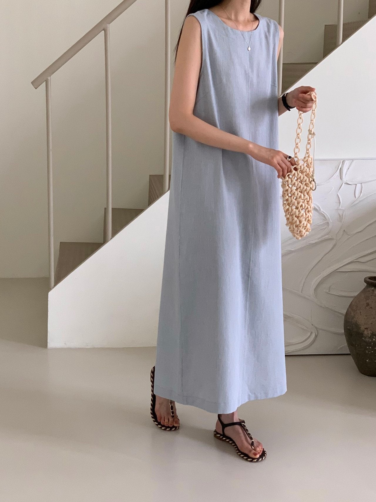 Denim sleeveless dress