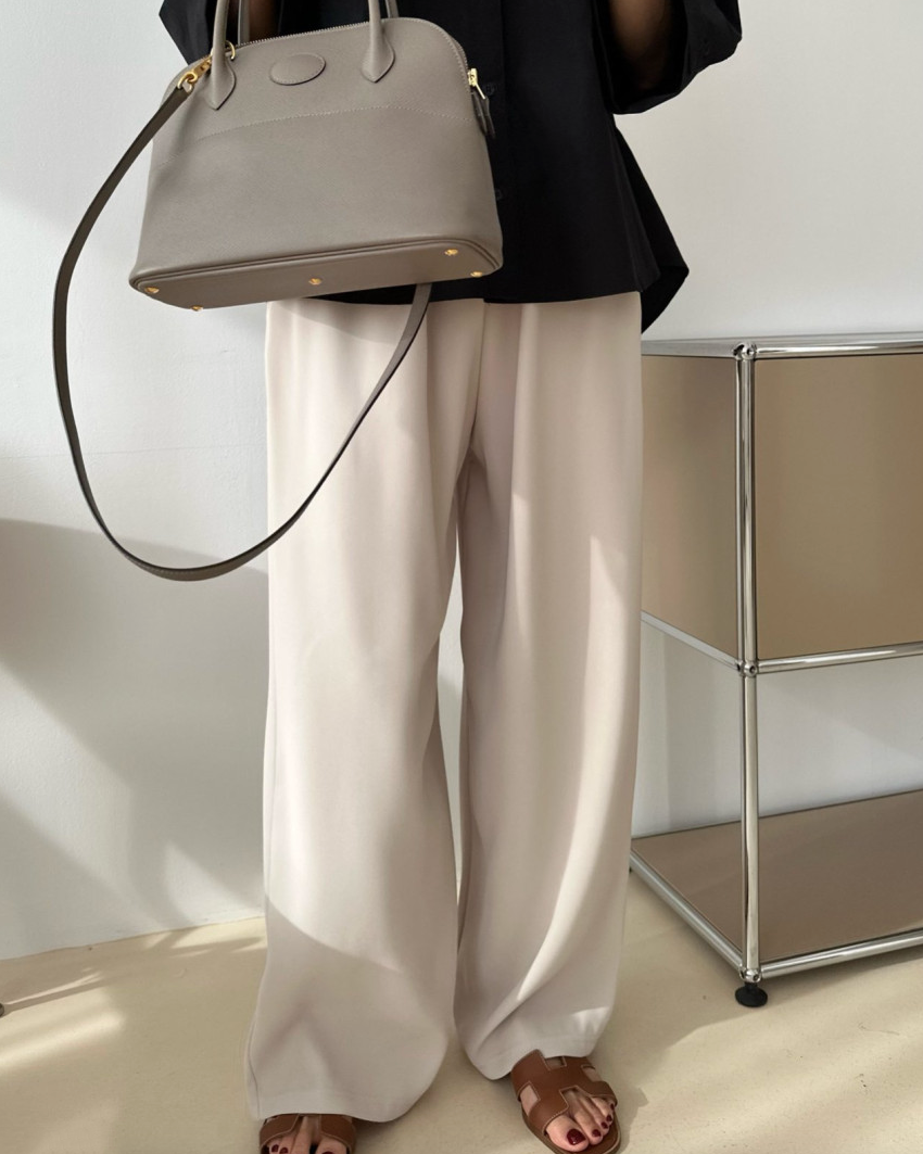 Silky wide pants
