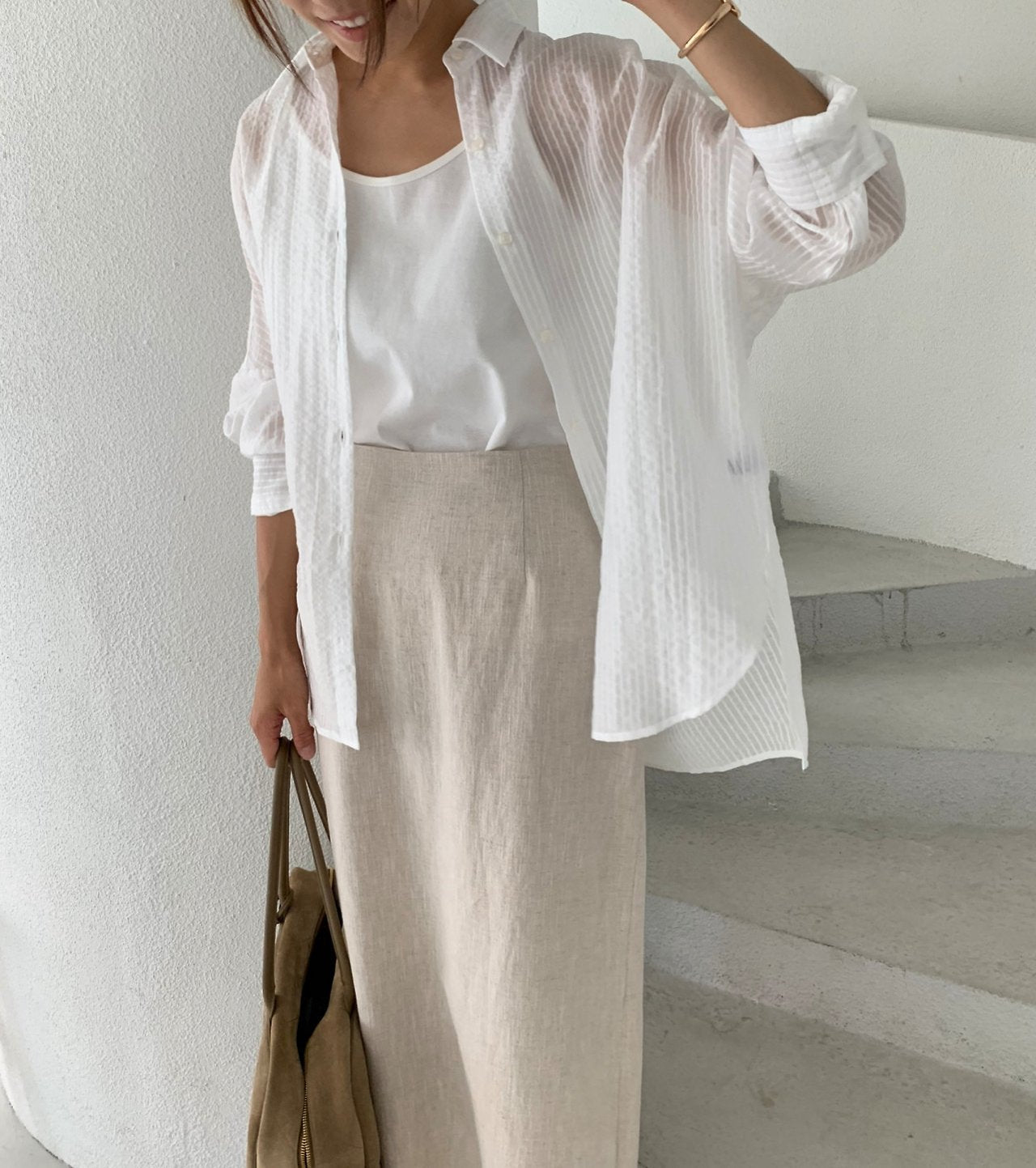 Sheer striped shirt