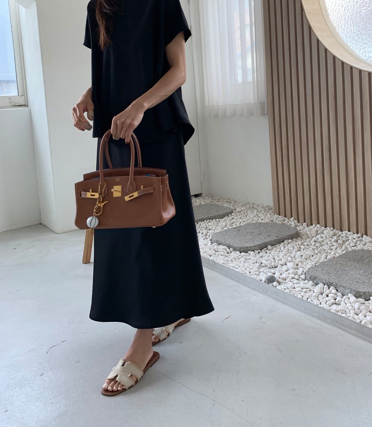 Satin A line skirt