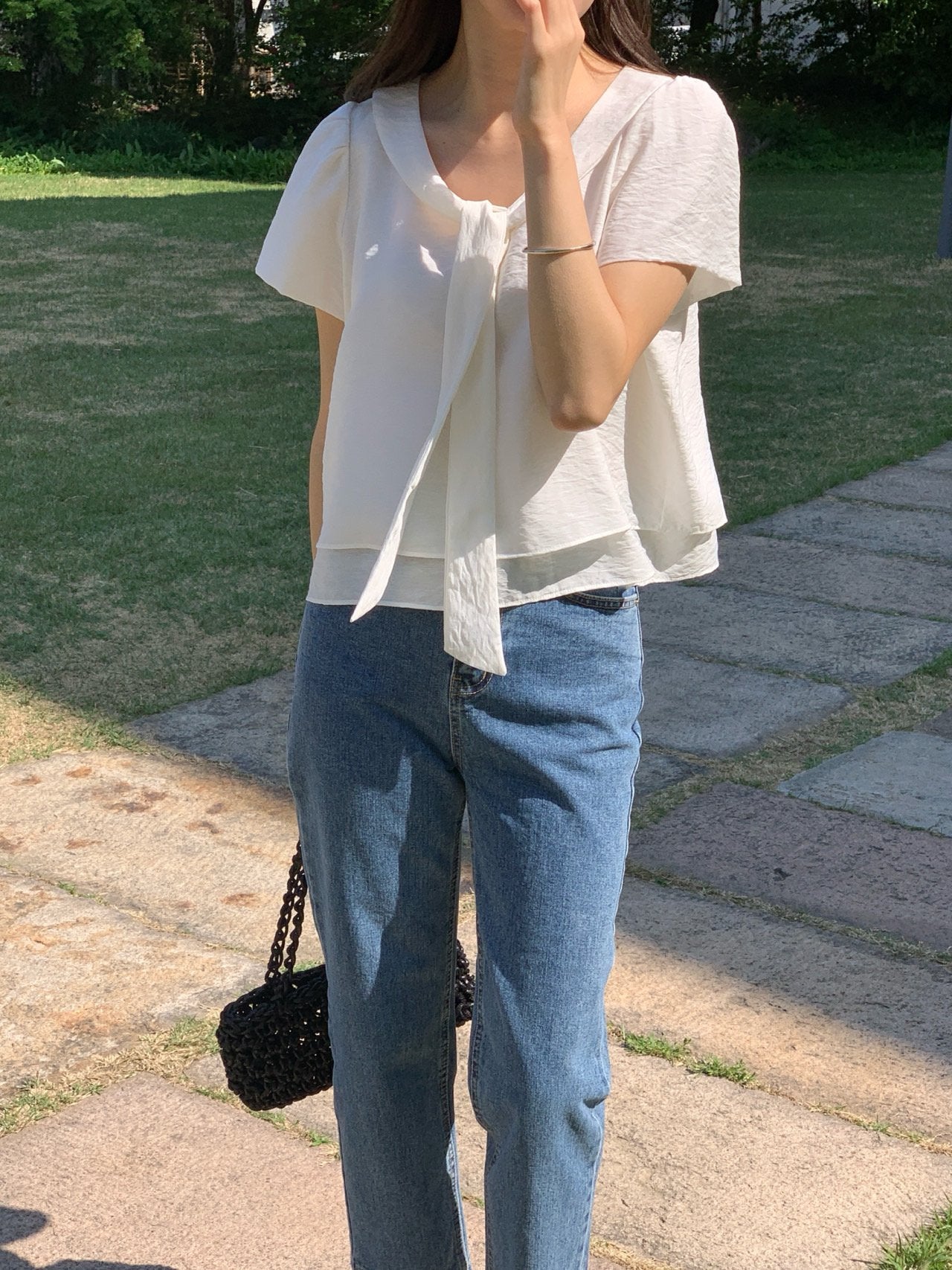 Tie blouse