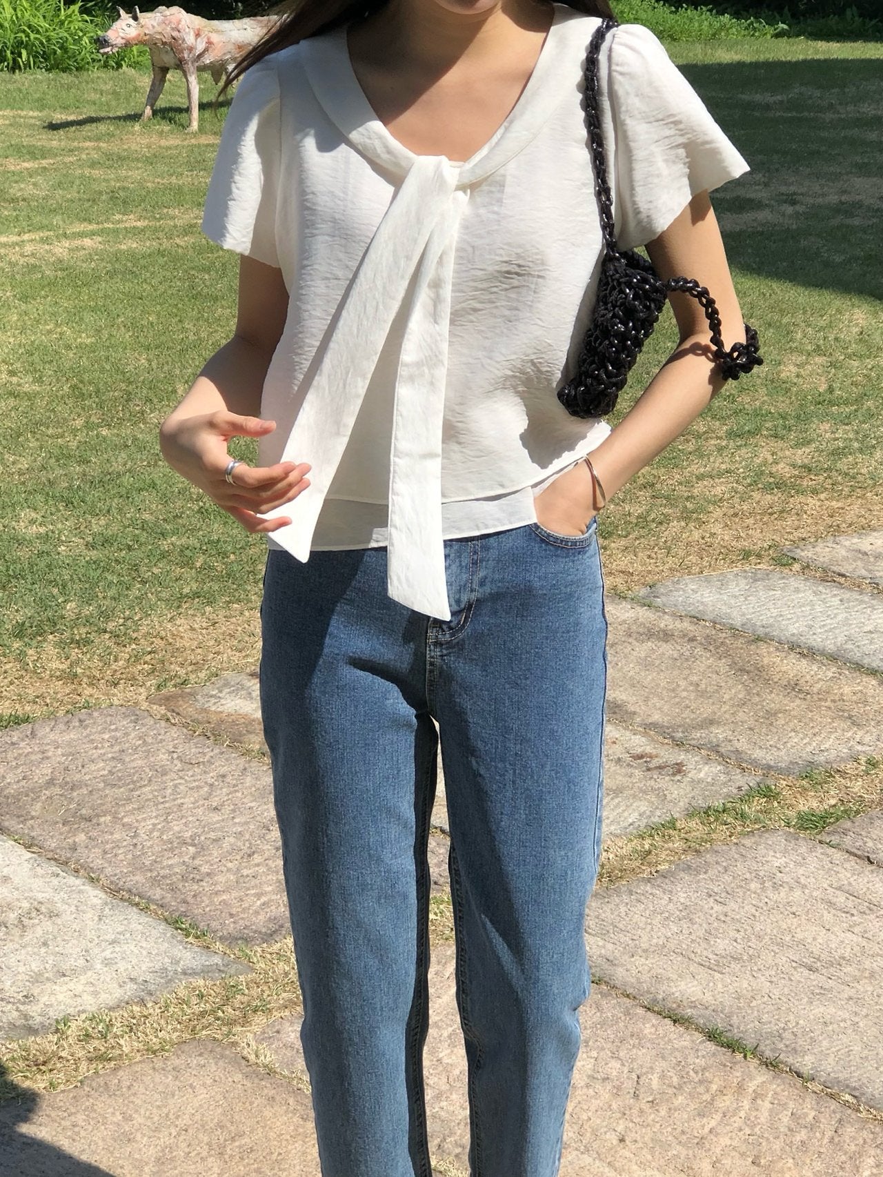 Tie blouse