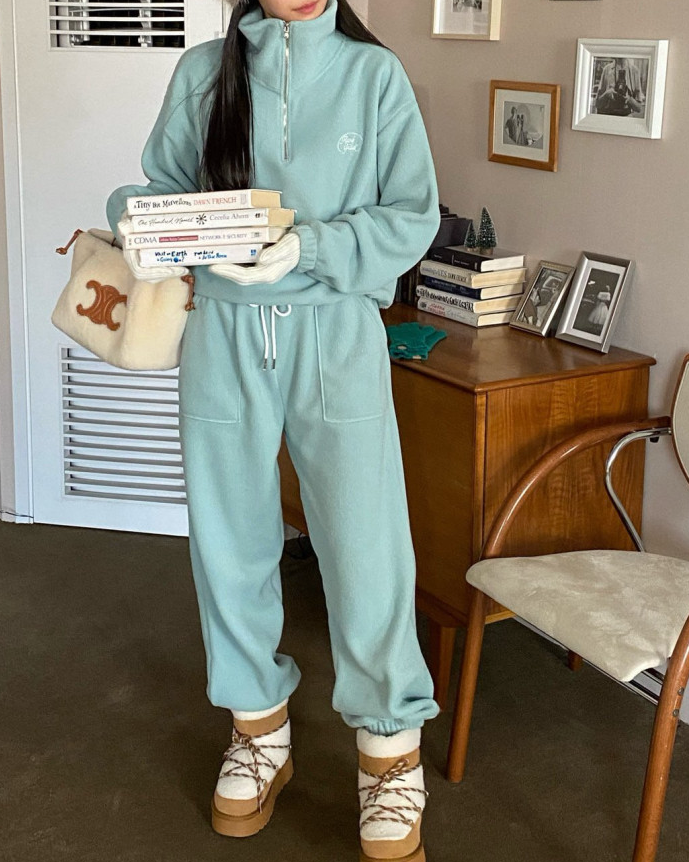 (F/W) Fleece high neck top