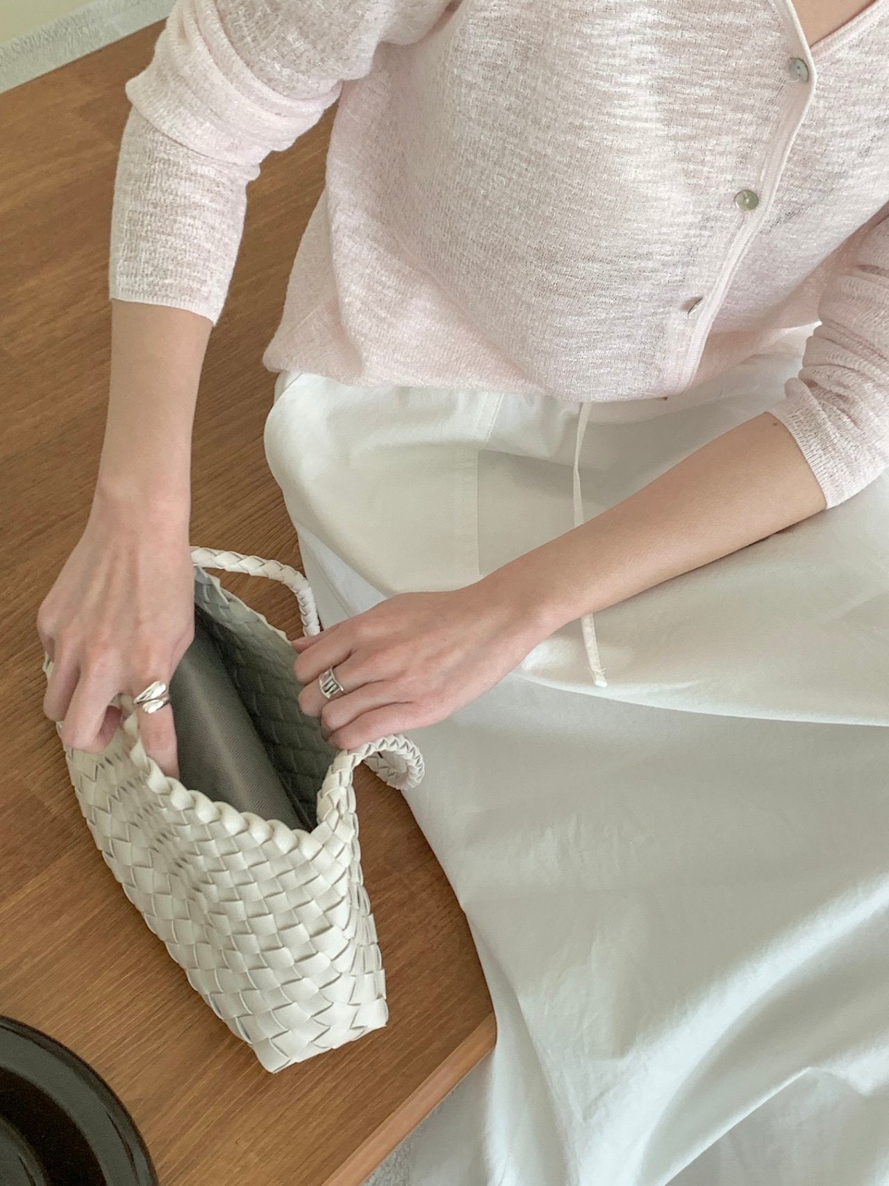 Cotton big pocket skirt