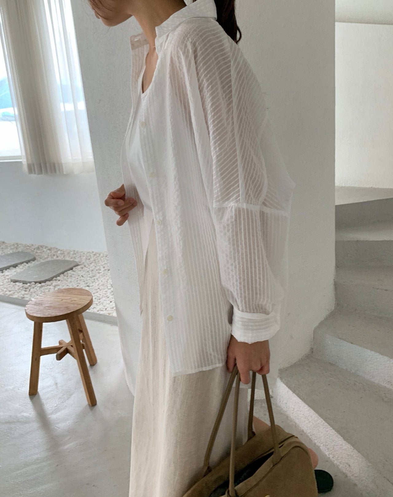 Sheer striped shirt