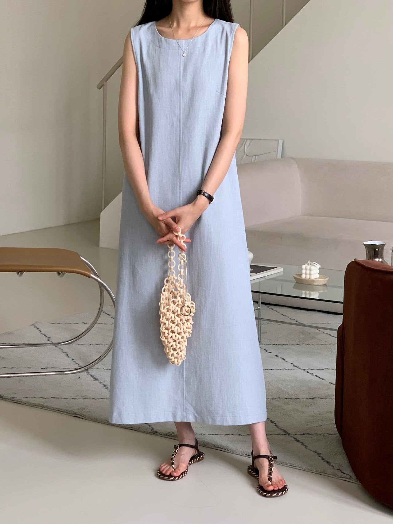 Denim sleeveless dress