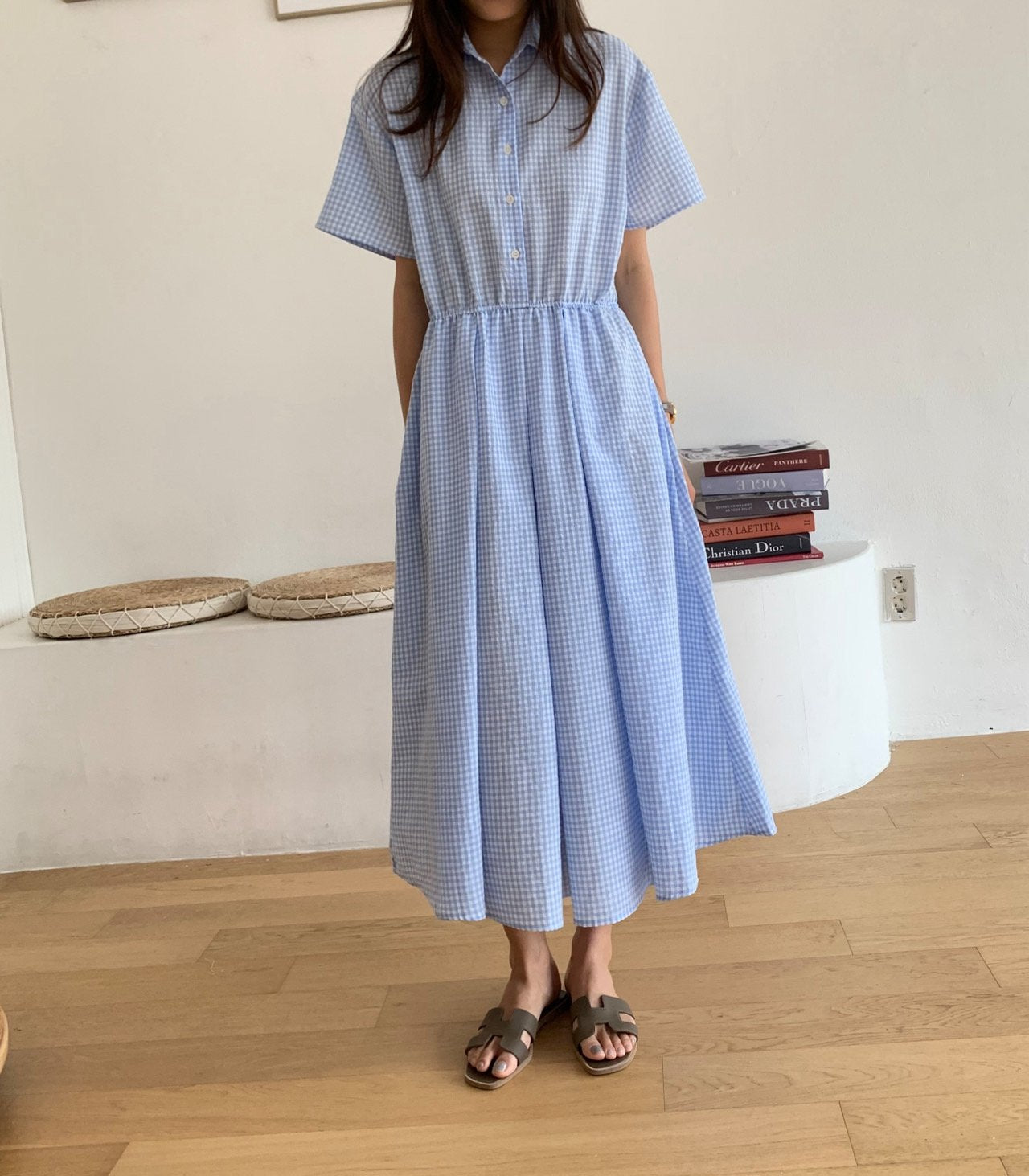 Gingham seersucker dress