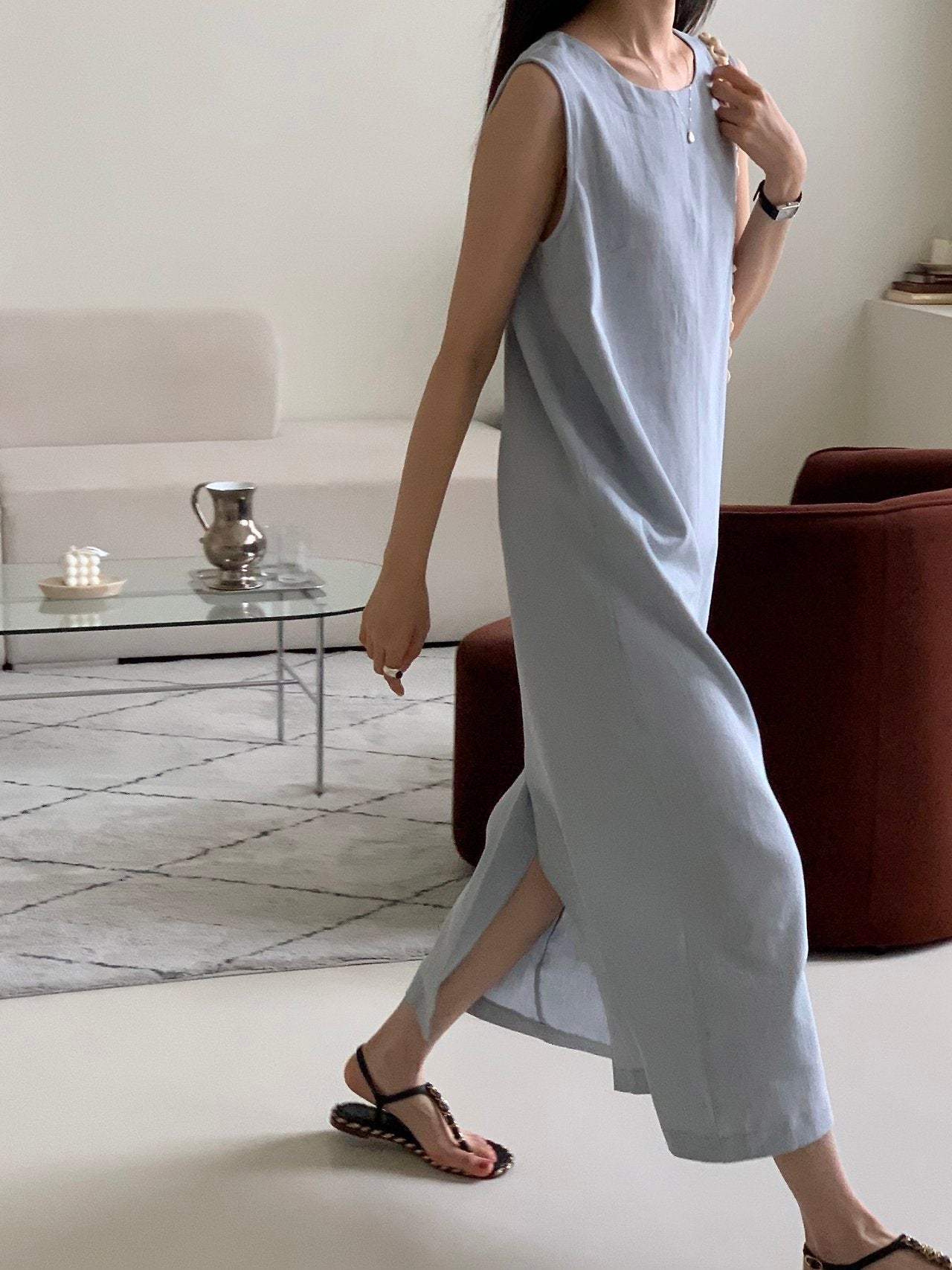 Denim sleeveless dress