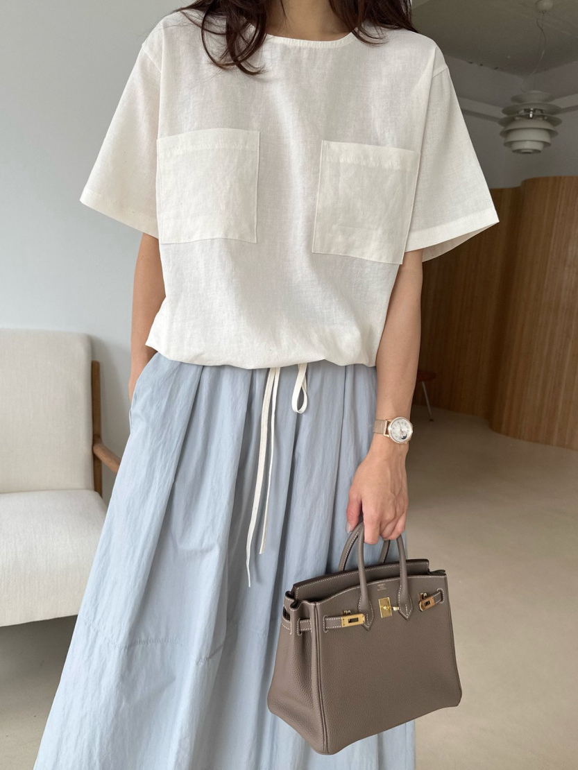 Linen pocket blouse