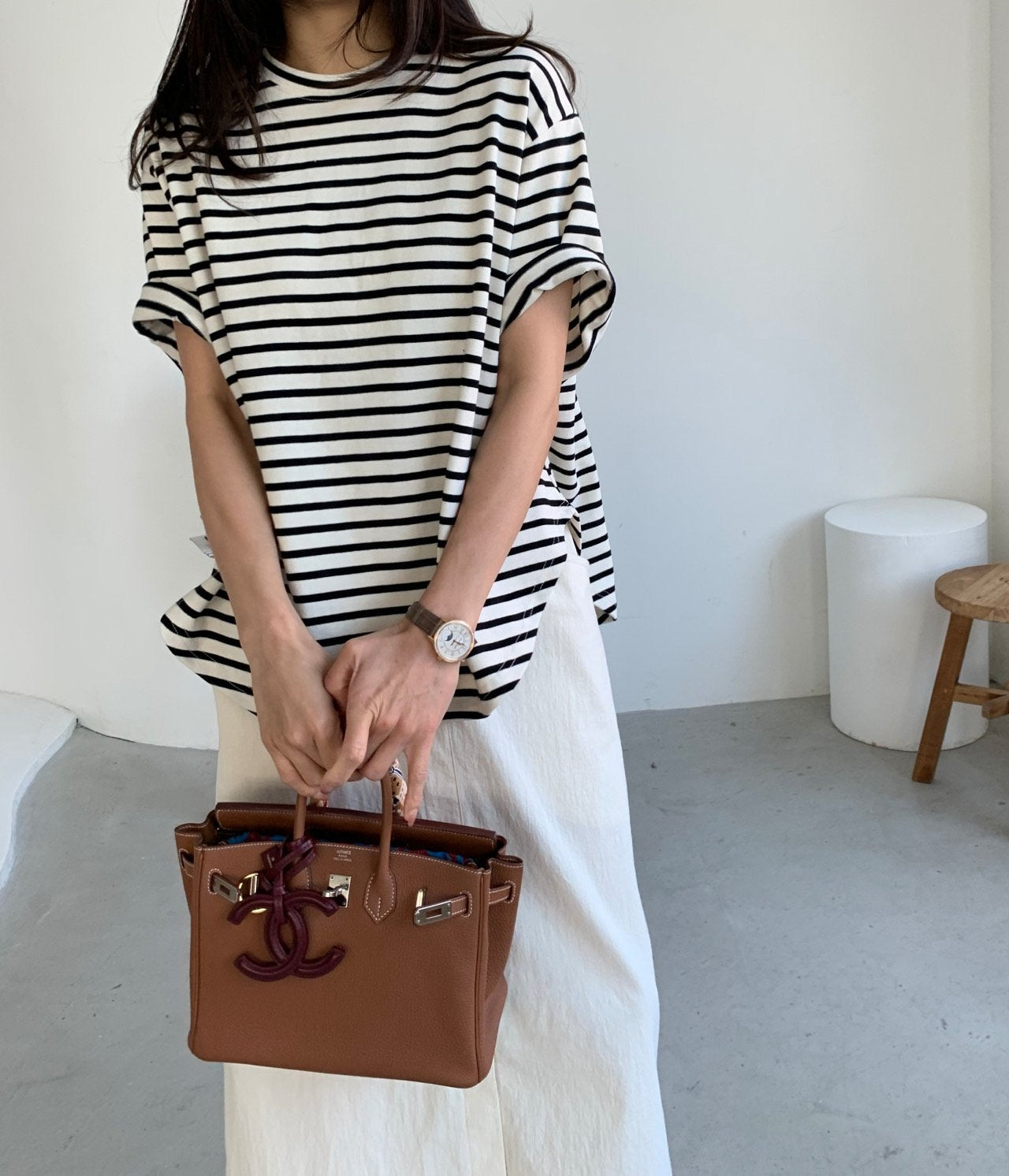 Batwing striped t-shirt