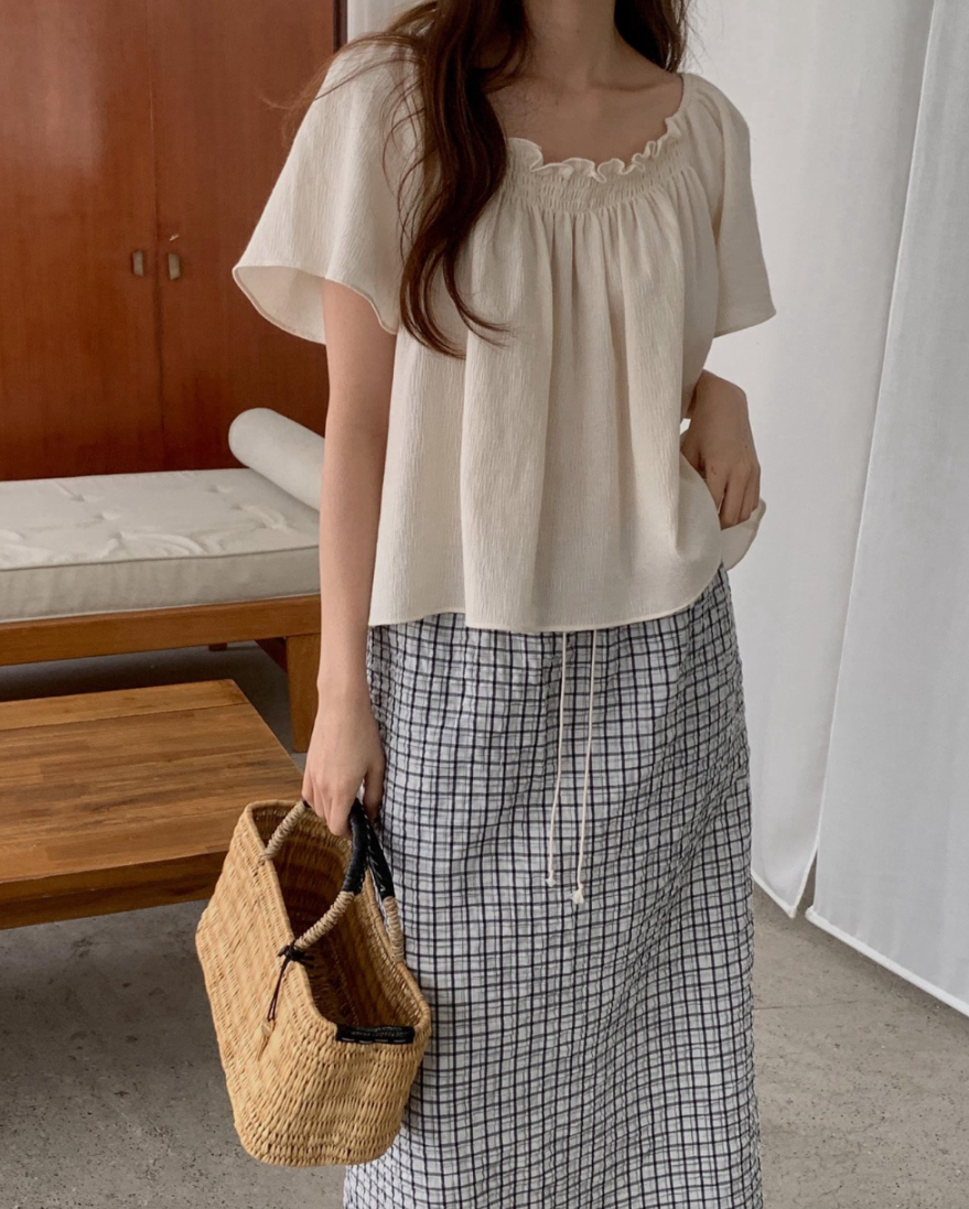 Pomelo smocked blouse