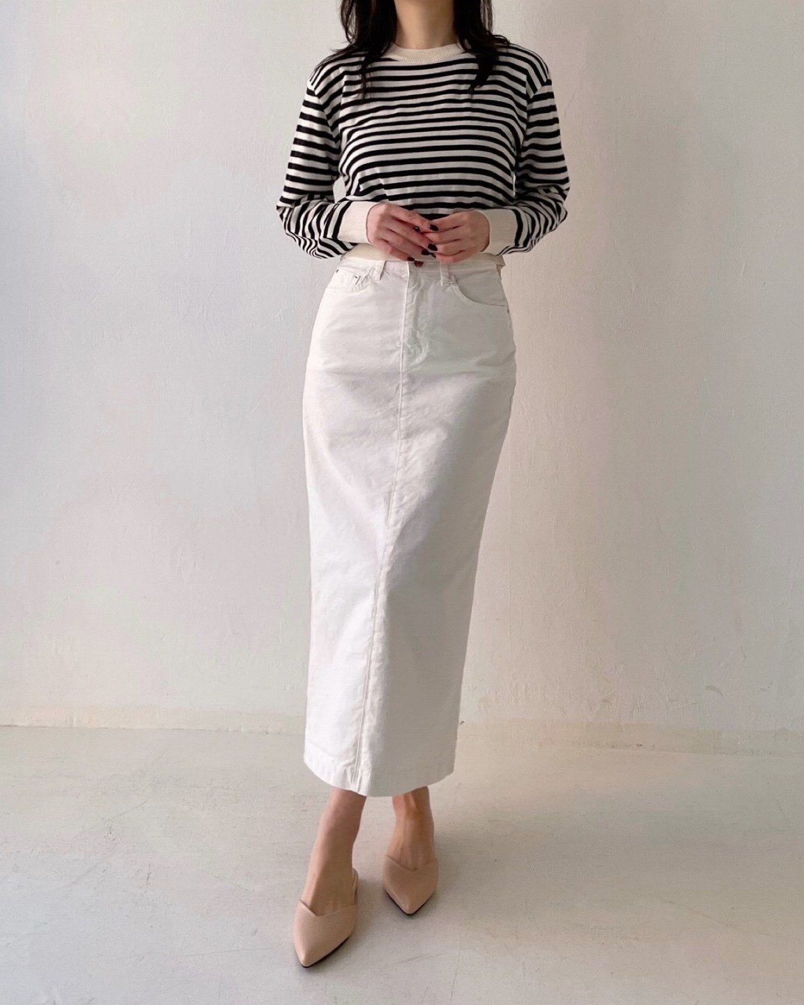 Chino cotton long skirt