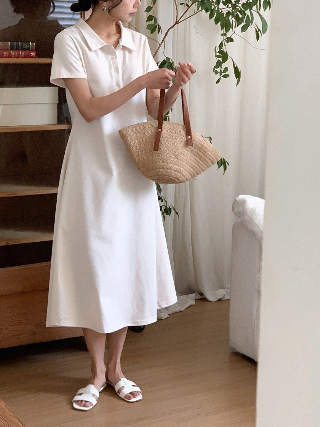 Collar pique dress