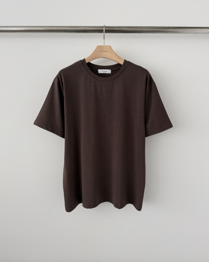 Cream modal basic T-shirt