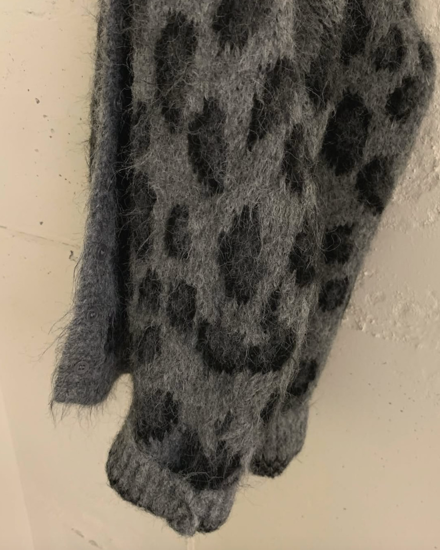 (F/W) Hairy leopard cardigan