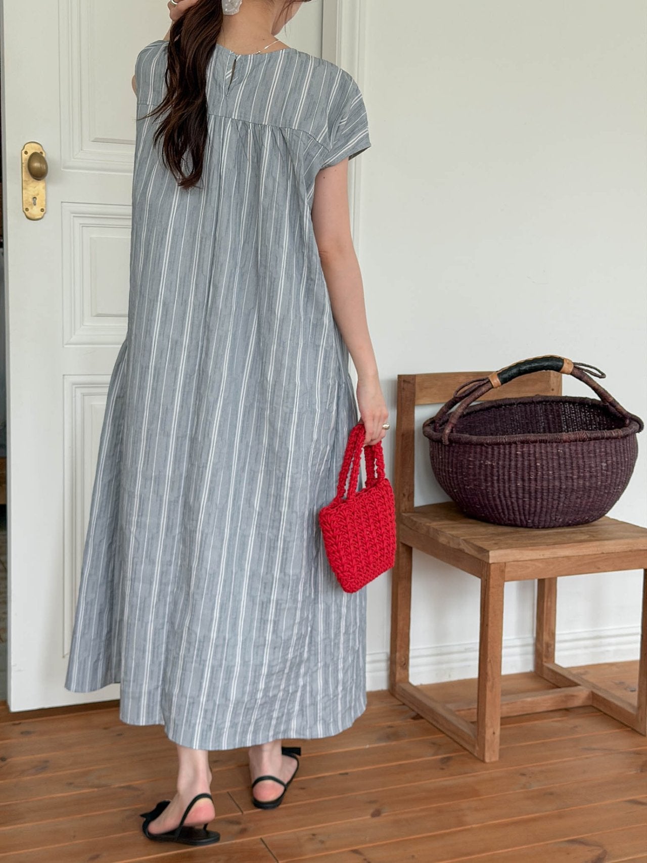 Seersucker striped dress