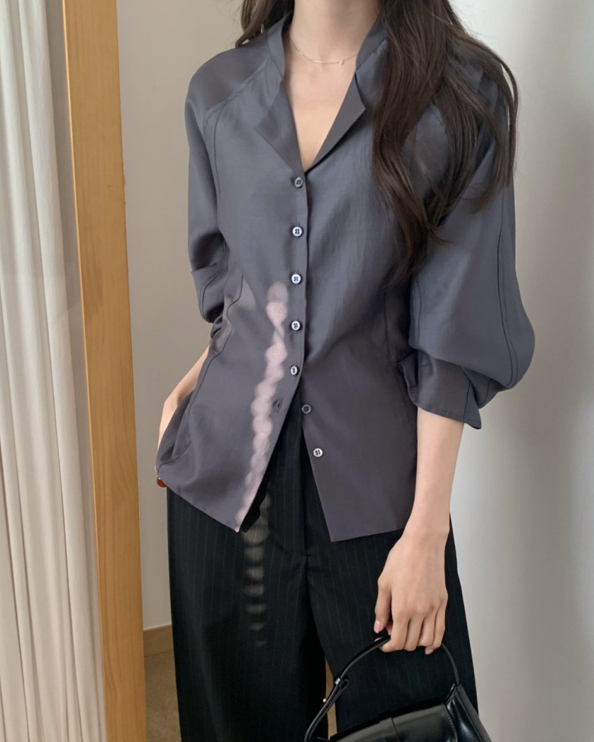 Tencel collar blouse
