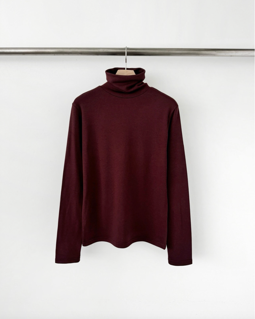 (F/W) Fleece lined high neck T-shirt