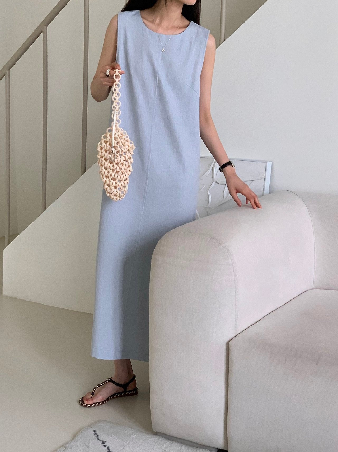 Denim sleeveless dress