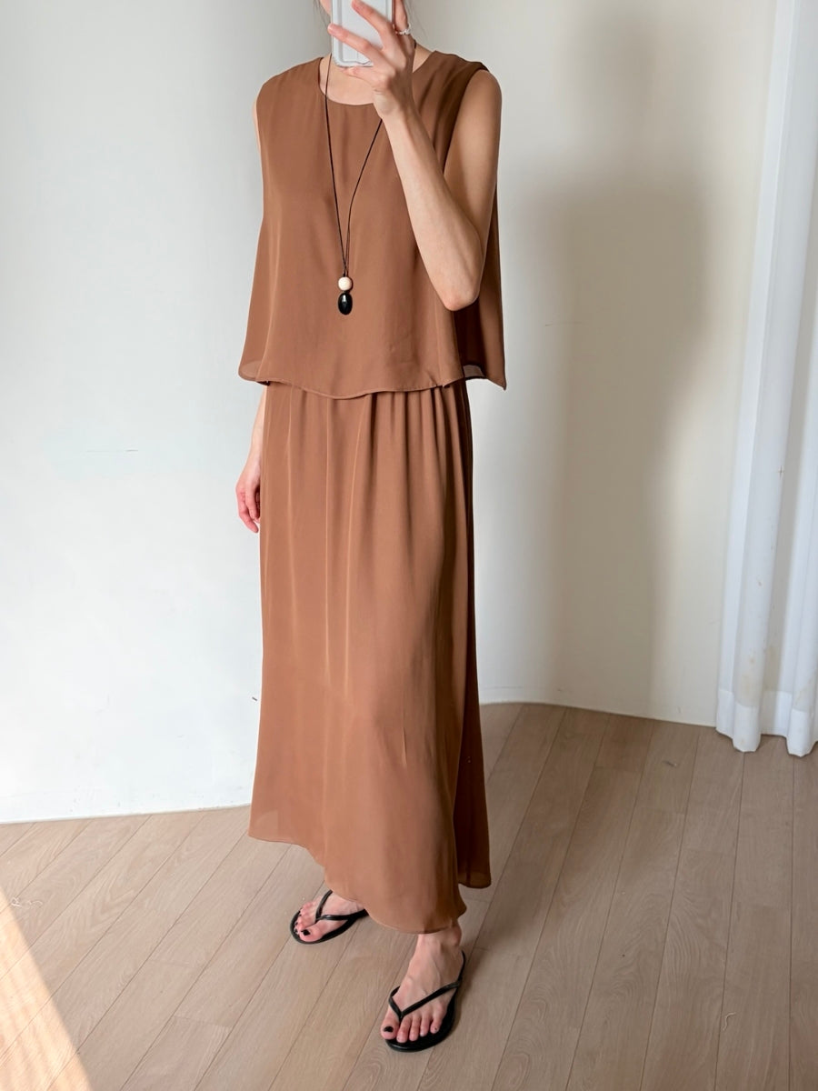 Layered chiffon dress