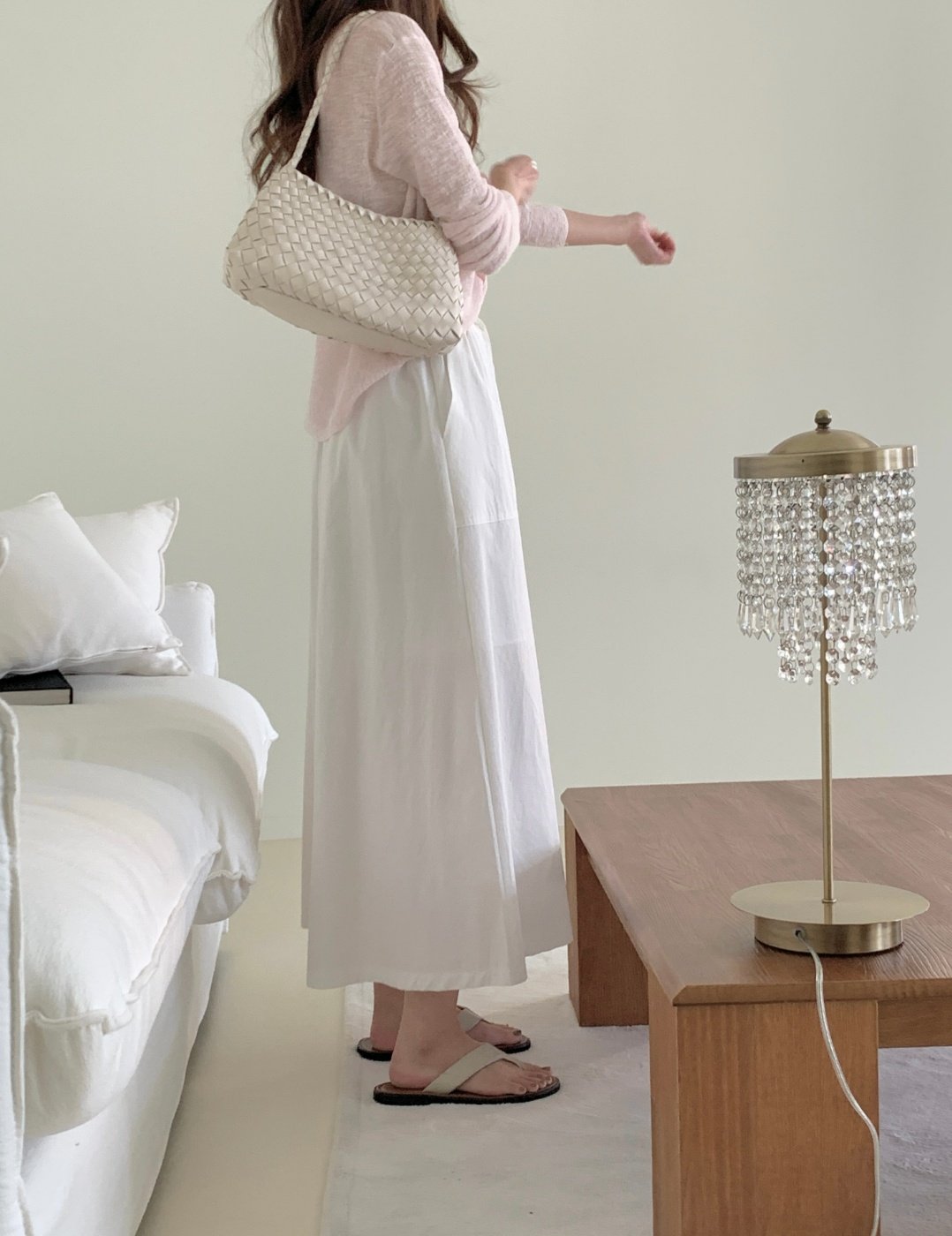 Cotton big pocket skirt