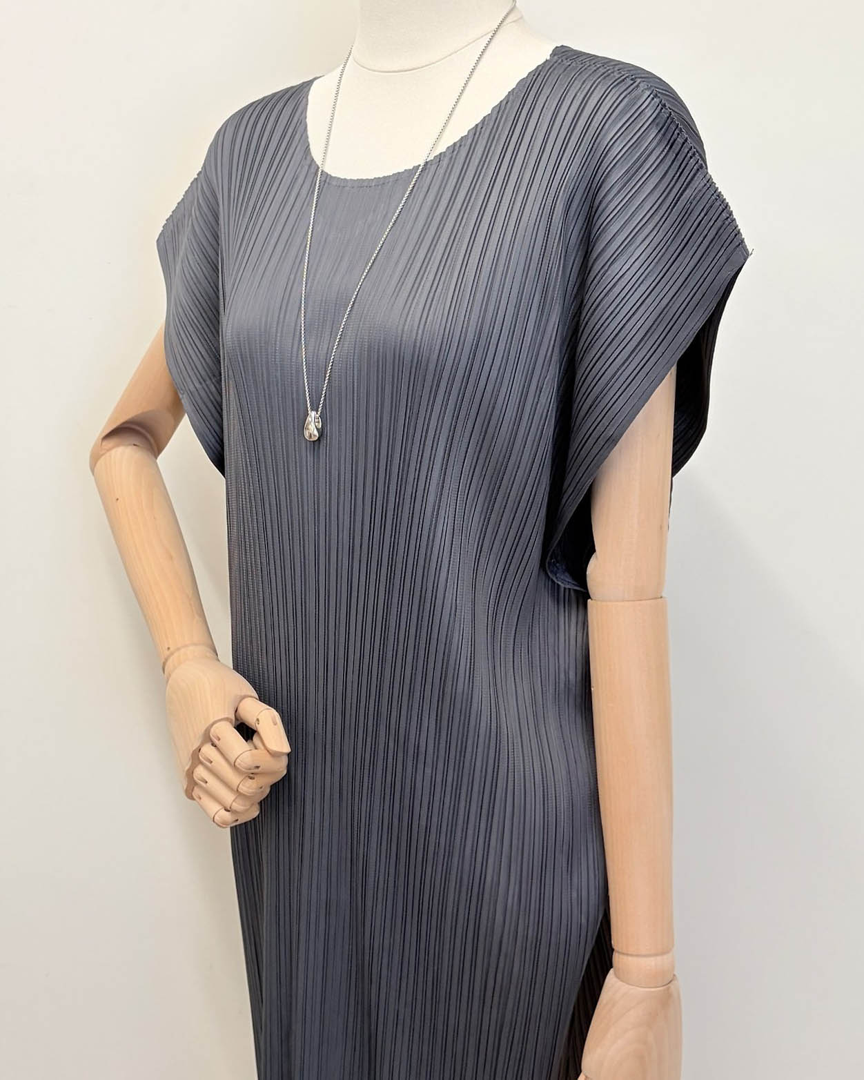 Pleats wing sleeves dress