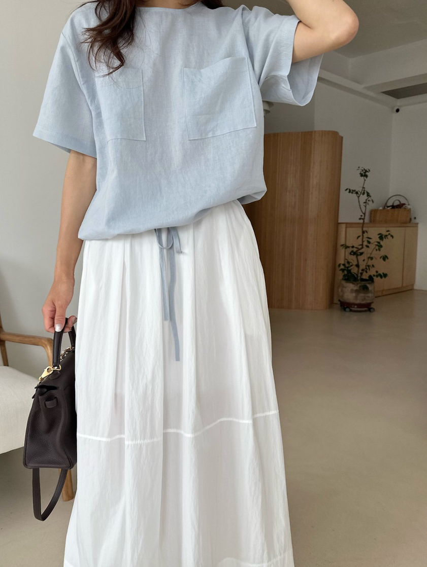 Linen pocket blouse