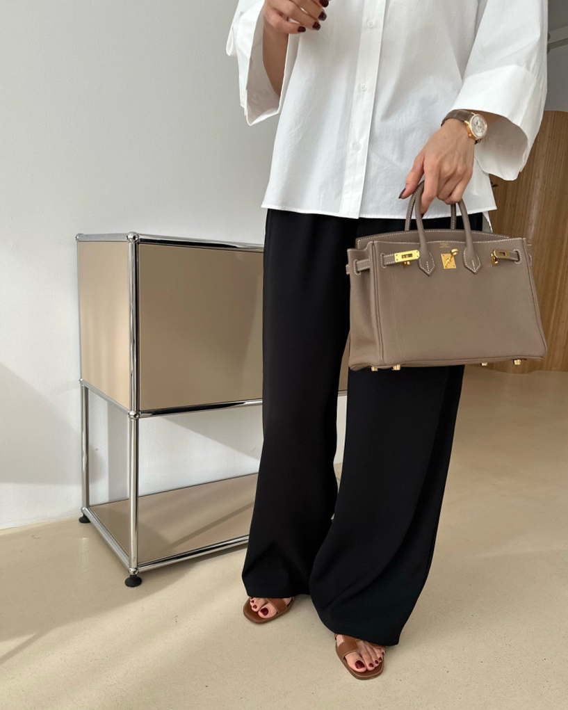 Silky wide pants