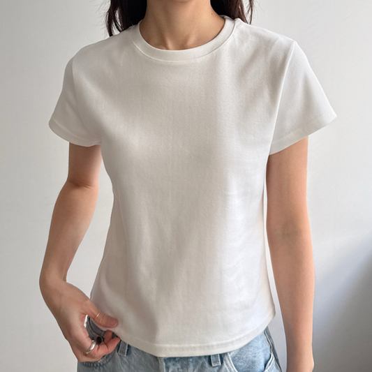 Cream modal mini T-shirt
