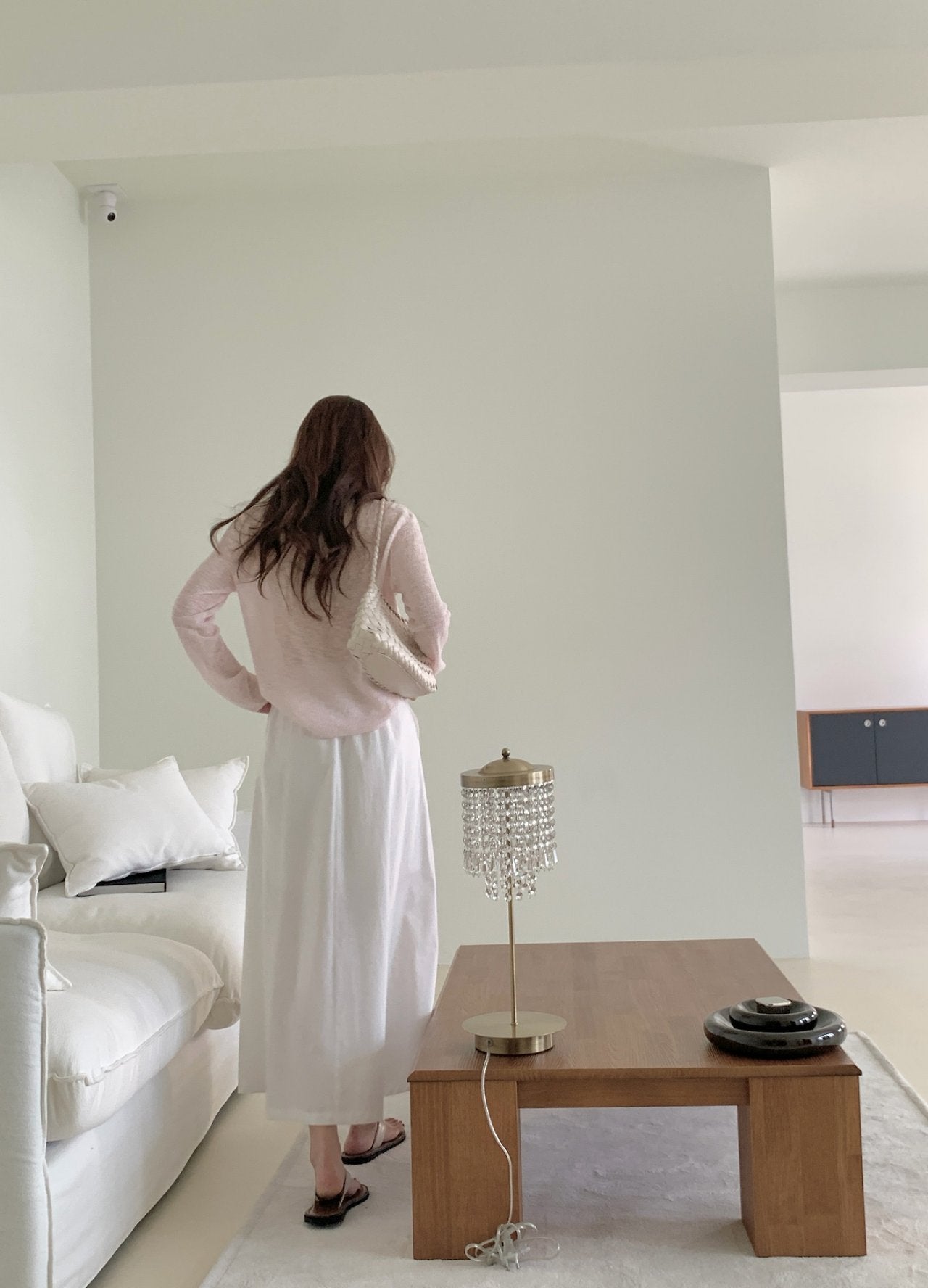 Cotton big pocket skirt