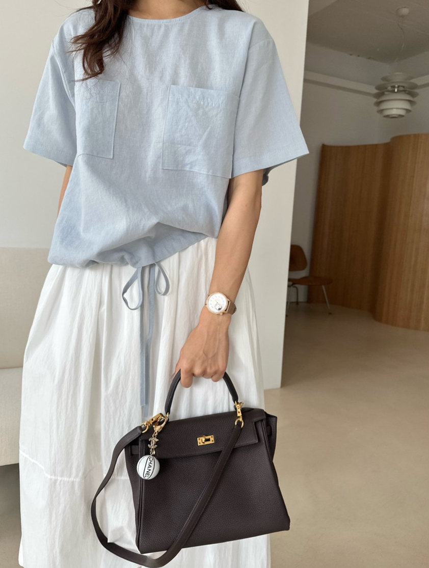 Linen pocket blouse