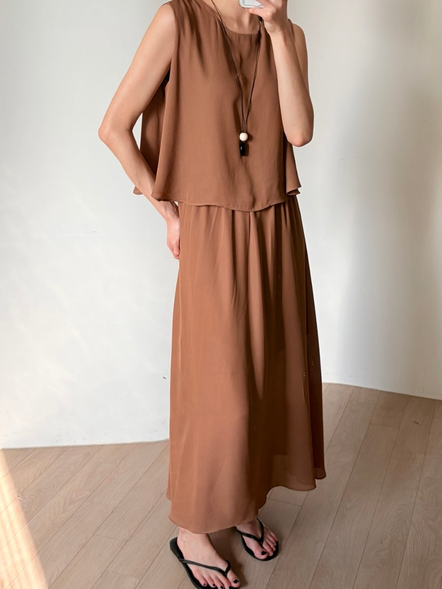 Layered chiffon dress