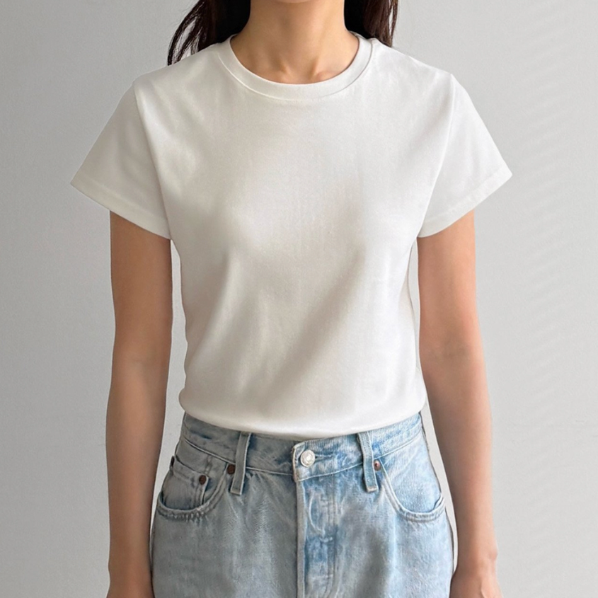 Cream modal mini T-shirt