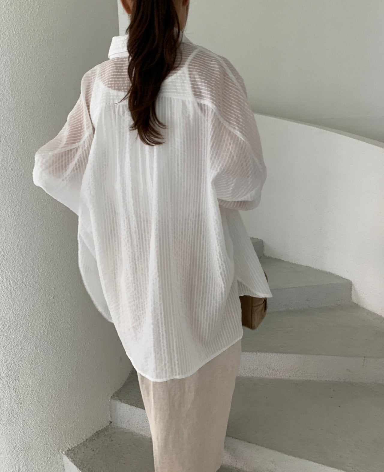Sheer striped shirt