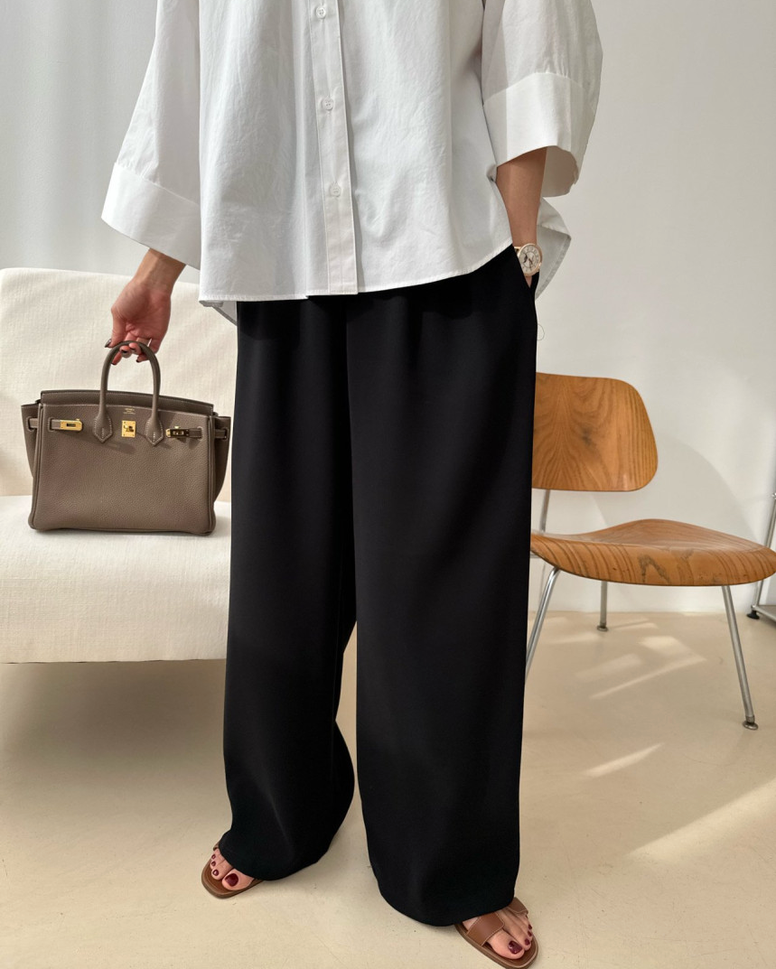 Silky wide pants