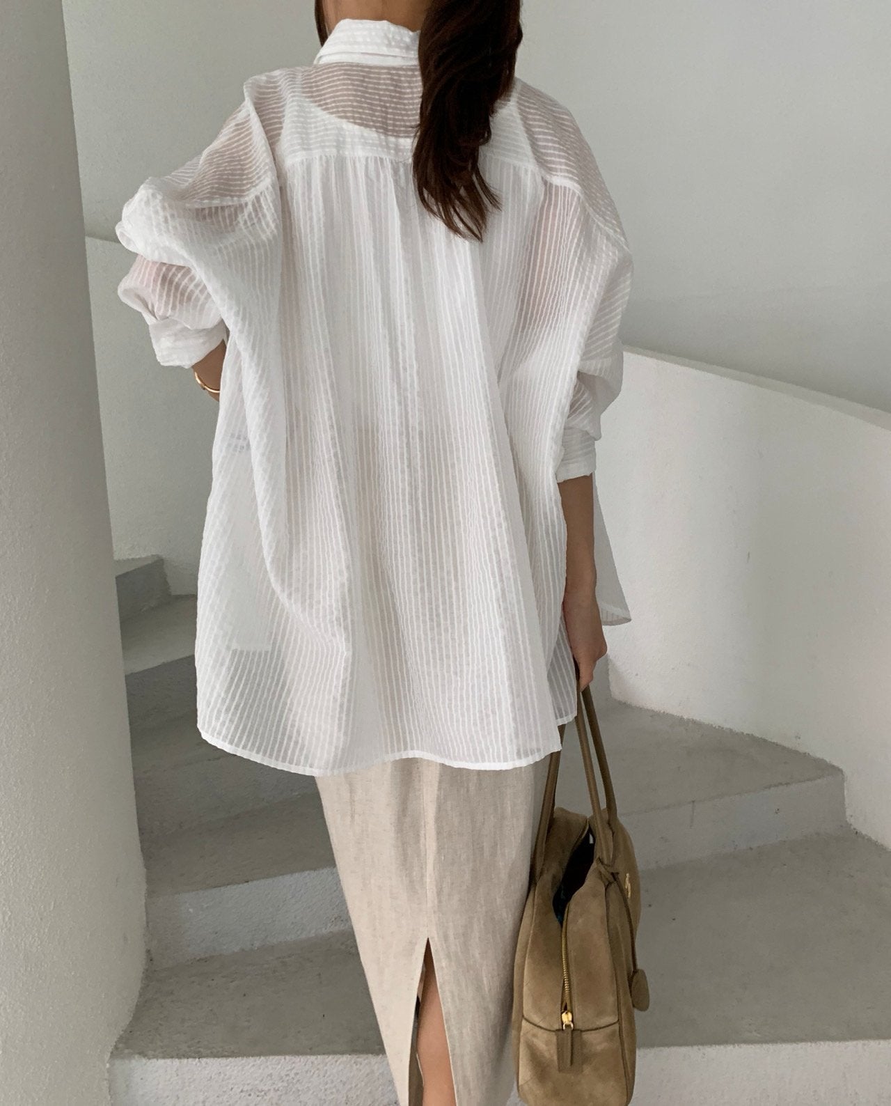 Sheer striped shirt