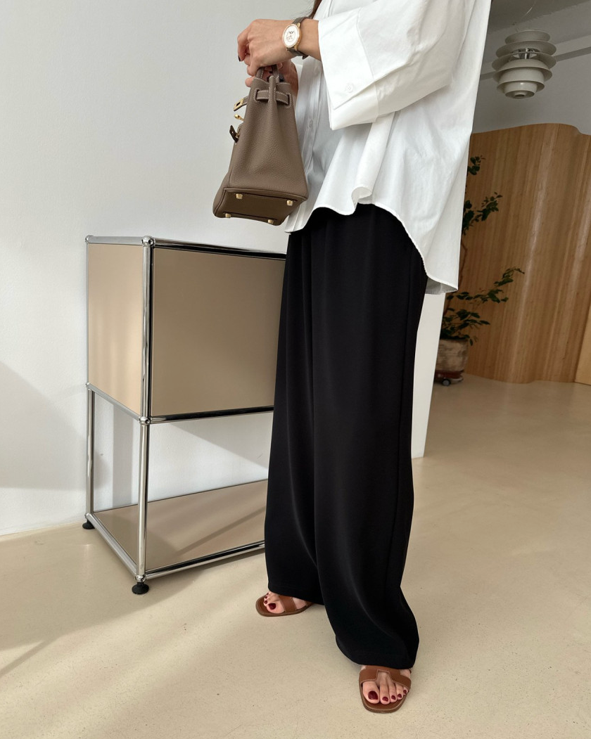 Silky wide pants