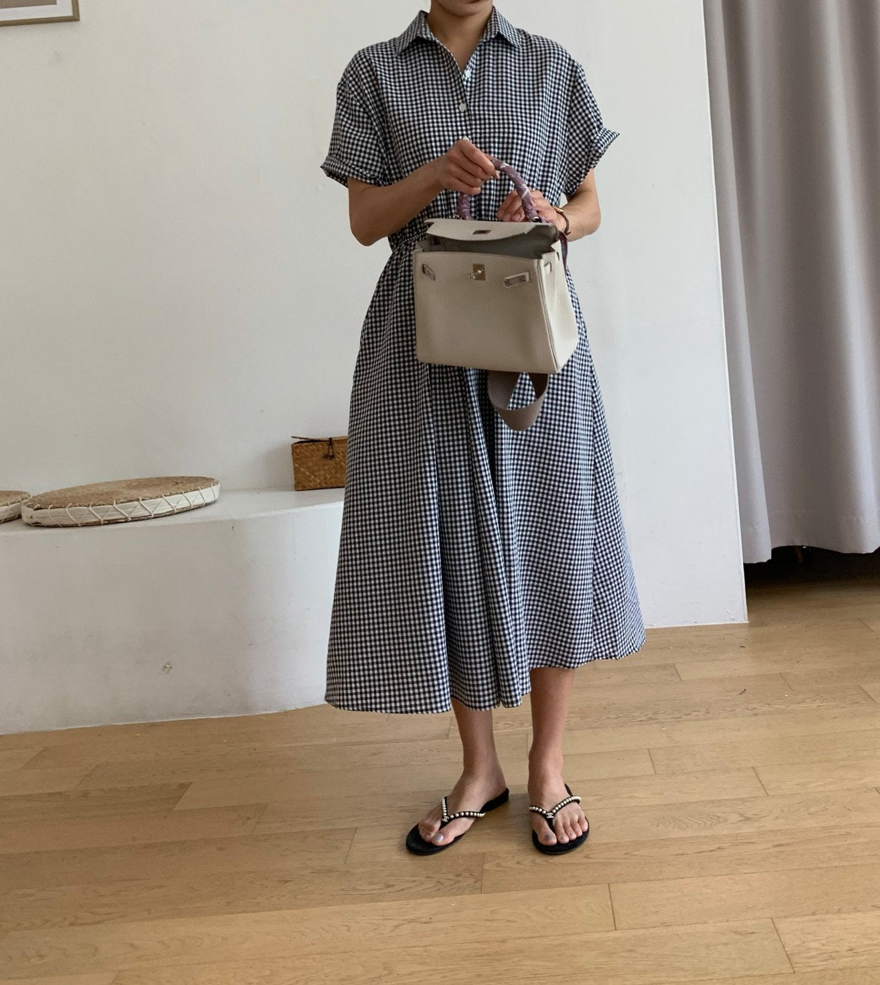 Gingham seersucker dress