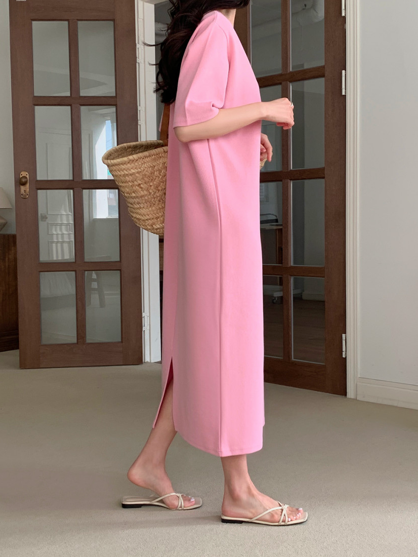 V neck cotton dress