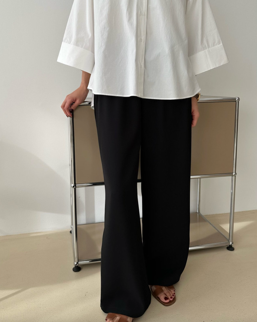 Silky wide pants